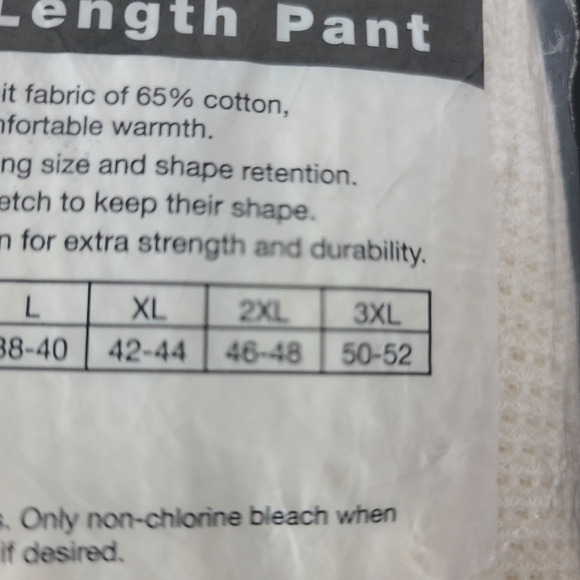 Hanes Thermal Ankle Length Pant. Sz 2X - Picture 5 of 7